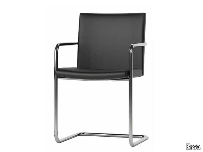 DUSK&DOWN - Cantilever leather chair with armrests _ Ersa