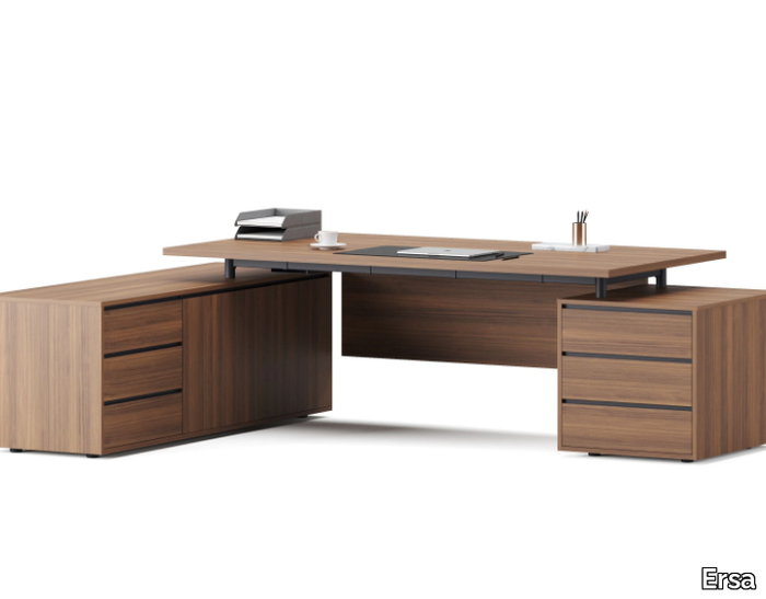 ANDANTE - L-shaped wooden executive desk with drawers _ Ersa