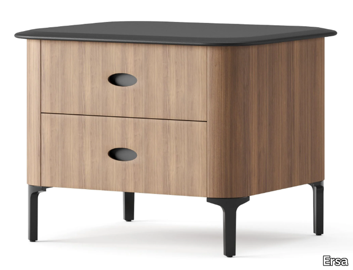 ANGKOR - Rectangular wooden bedside table with drawers _ Ersa