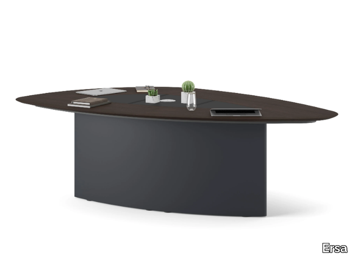 ARBOR - Triangular wood veneer meeting table _ Ersa