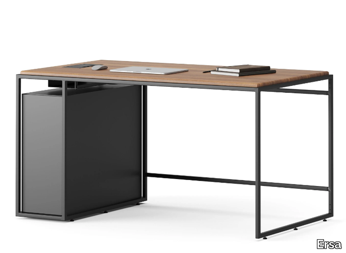 FRAME - Rectangular wooden office desk with shelves _ Ersa