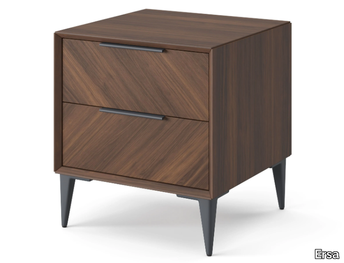 MITRA - Rectangular wooden bedside table with drawers _ Ersa