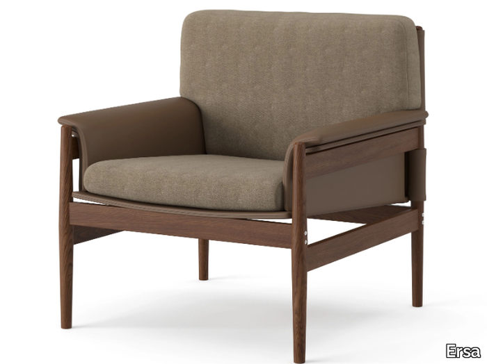 NARM - Fabric and wood armchair with armrests _ Ersa