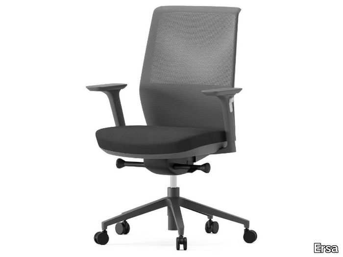 OPIA - Height-adjustable fabric office chair with armrests with 5-Spoke base _ Ersa