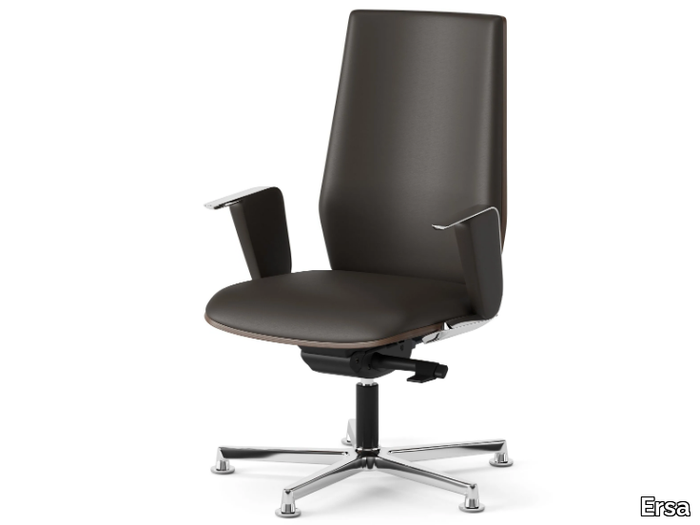 TALIA - Swivel leather office chair with 5-Spoke base _ Ersa