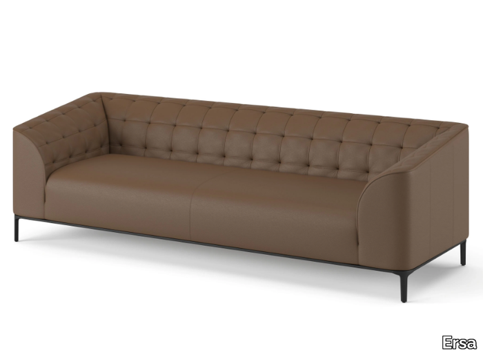 TERRA - Tufted 3 seater leather sofa _ Ersa