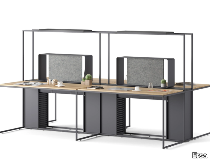 FRAME - Sectional multiple office desk with sound absorbing screens _ Ersa