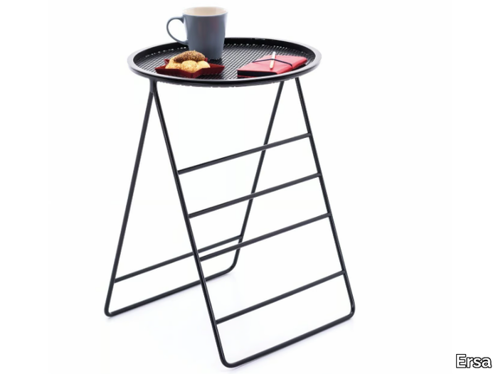 HI - Painted metal high side table with tray _ Ersa