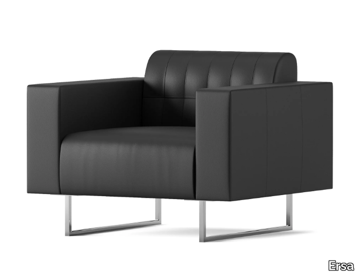M-LINE - Sled base leather armchair with armrests _ Ersa