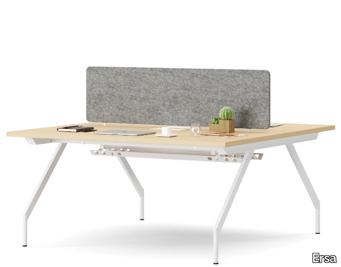 SO - Multiple office workstation with wood top and metal base _ Ersa