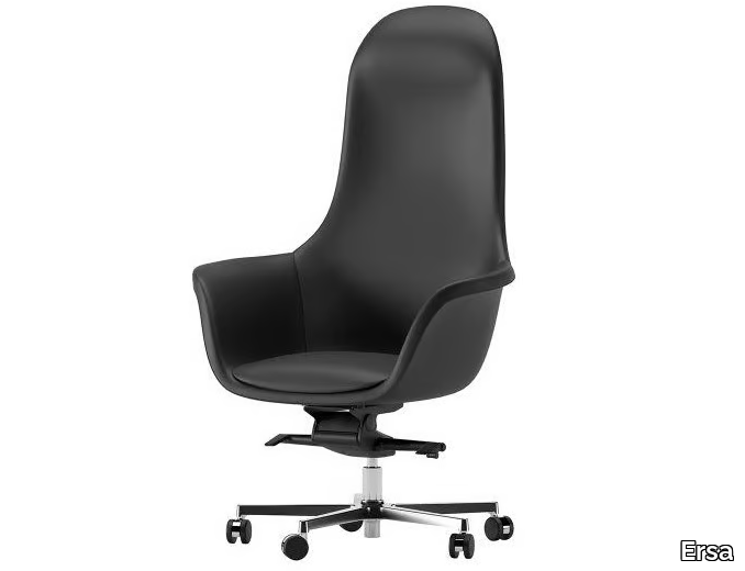 POLAR - Swivel leather executive chair with 5-spoke base with armrests _ Ersa