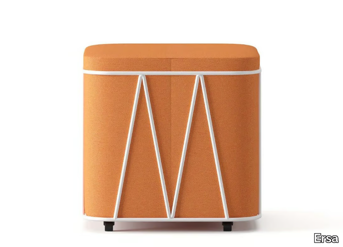 TAMBOUR - Fabric pouf with metal frame _ Ersa