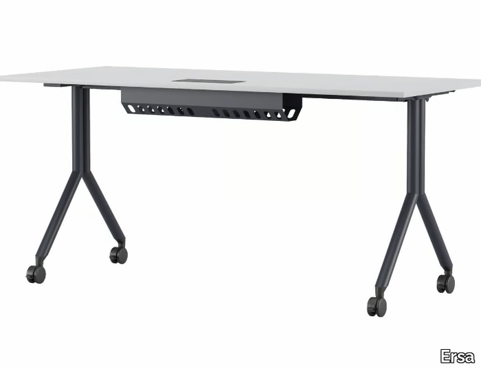 GAVINA - Laminate office desk with flip-top with cable management _ Ersa