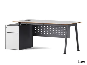 HANA - Rectangular wooden office desk with drawers _ Ersa