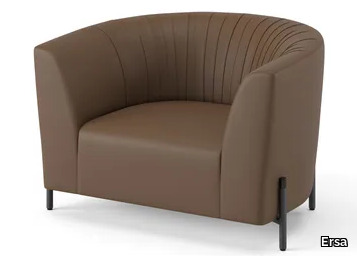 RHEA - Leather armchair with armrests _ Ersa