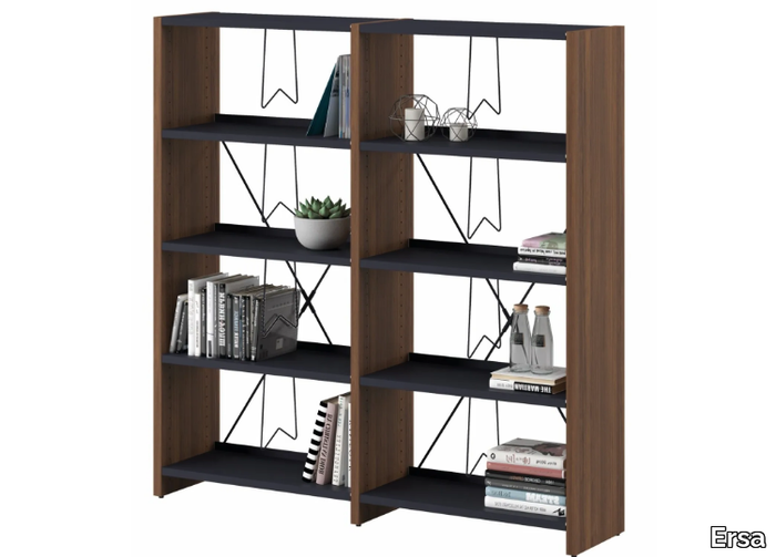 LIBRO - Wall-mounted freestanding melamine and metal bookcase _ Ersa