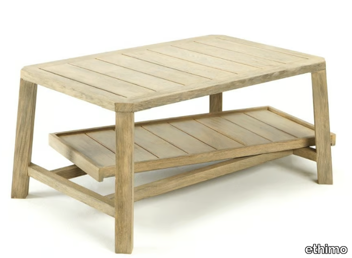 PETIT CLUB - Wooden garden side table with tray _ Ethimo