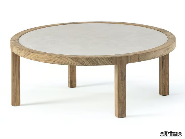 GRAND LIFE - Round ceramic coffee table _ Ethimo