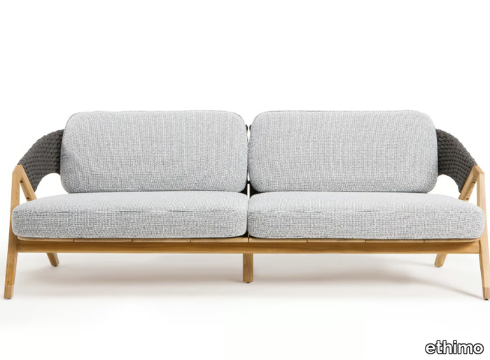 KNIT - 3 seater teak garden sofa _ Ethimo