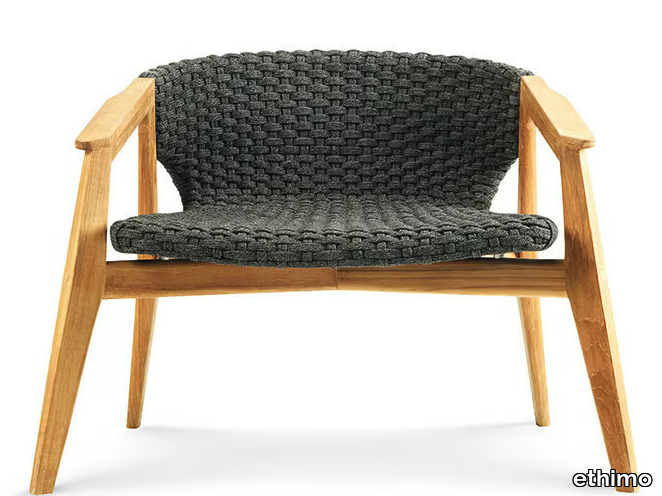 KNIT - Synthetic fabric garden armchair with armrests _ Ethimo