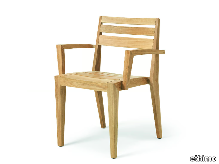 RIBOT - Teak garden chair with armrests _ Ethimo