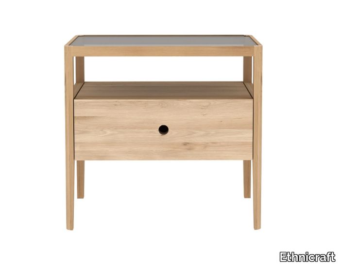 SPINDLE - Rectangular oak bedside table _ Ethnicraft