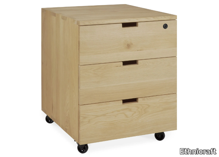 BILLY - Oak office drawer unit with lock _ Ethnicraft