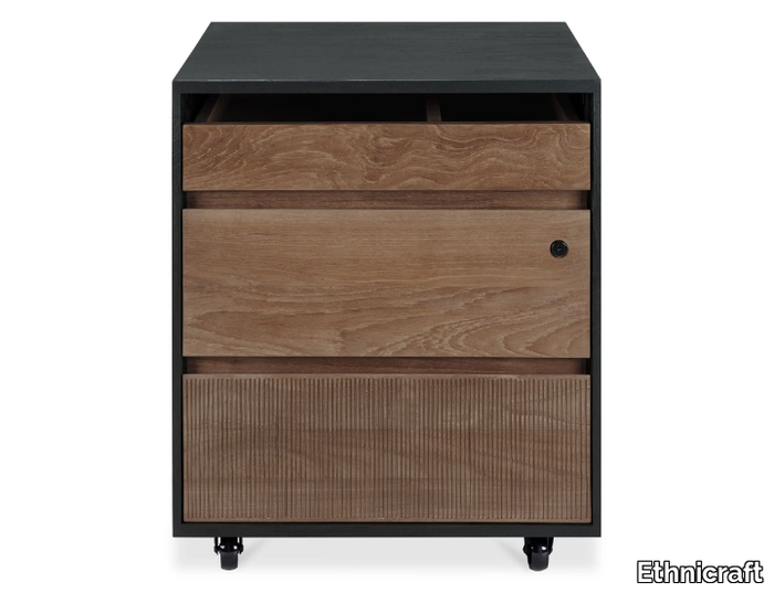 OSCAR - Teak office drawer unit with lock _ Ethnicraft