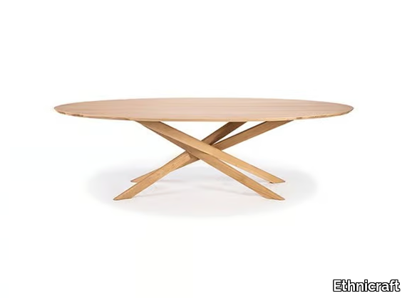 OAK MIKADO - Oval oak coffee table _ Ethnicraft