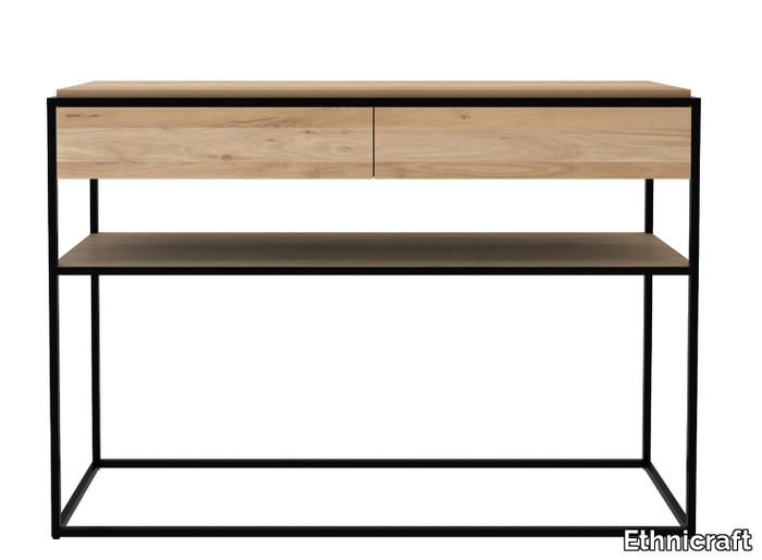 MONOLIT - Rectangular oak console table with drawers _ Ethnicraft