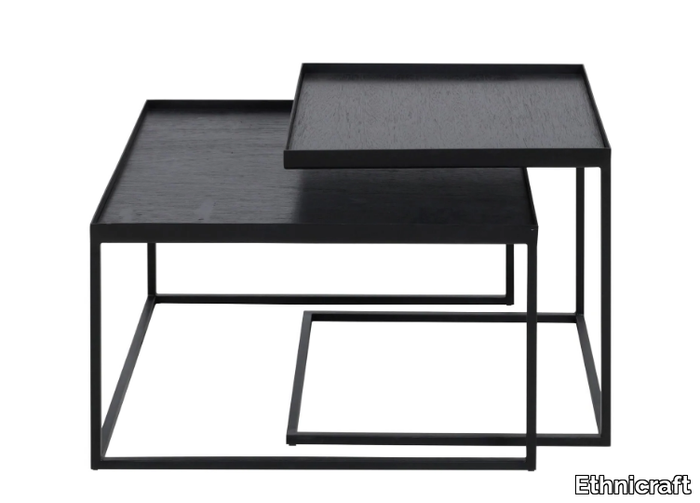 SQUARE TRAY COFFEE TABLE SET - Square metal coffee table _ Ethnicraft