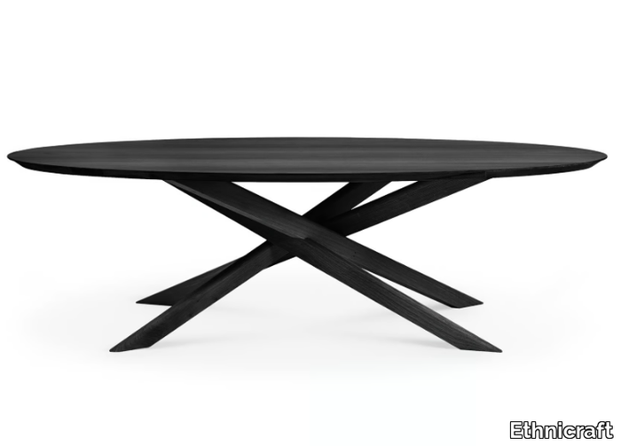 OAK MIKADO BLACK - Oval oak table _ Ethnicraft