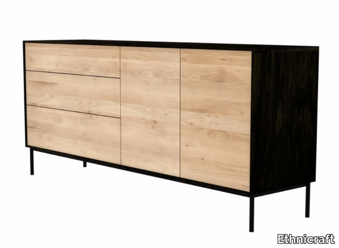 OAK BLACKBIRD - Oak sideboard with doors with drawers _ Ethnicraft