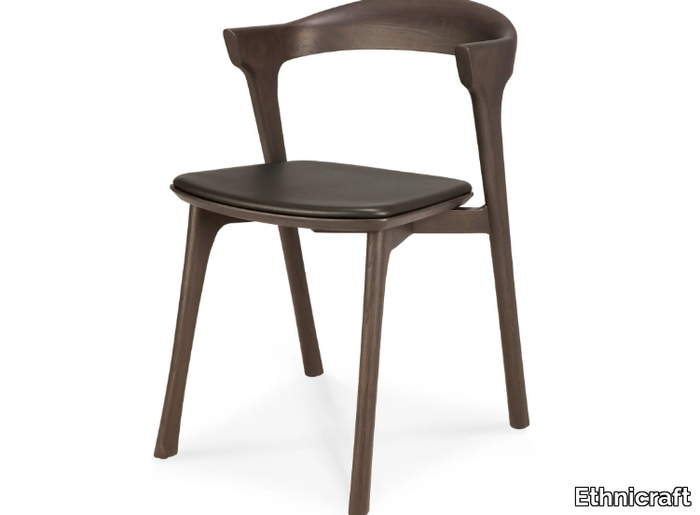 OAK BOK BROWN - Oak chair with integrated cushion _ Ethnicraft