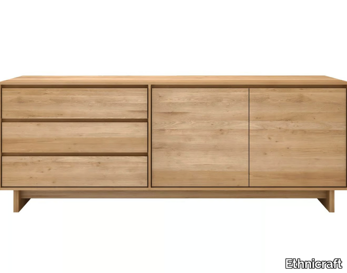 OAK WAVE - Solid wood sideboard with doors with drawers _ Ethnicraft