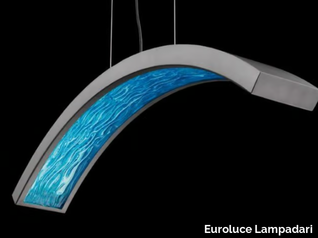 BRIDGE - LED glass and metal pendant lamp _ Euroluce Lampadari