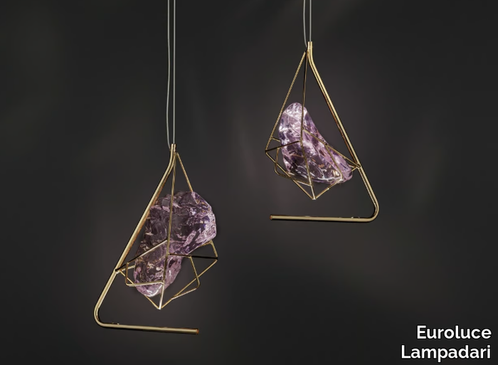 CRYROCK - Crystal and metal pendant lamp _ Euroluce Lampadari