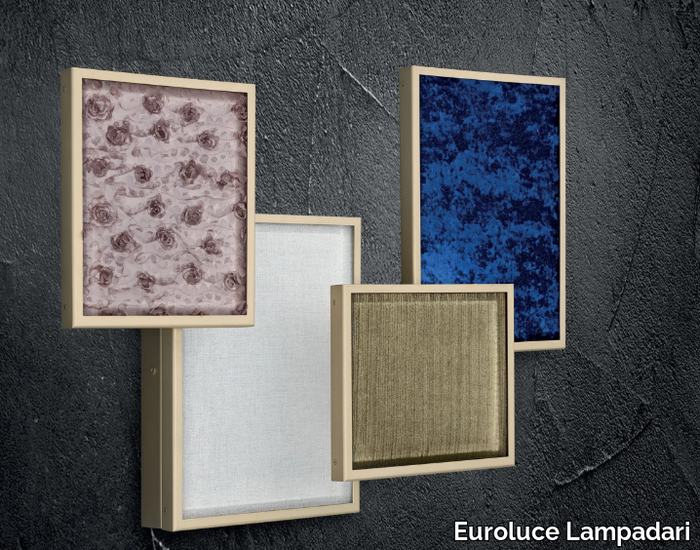 QUADRO - LED glass and fabric wall lamp _ Euroluce Lampadari