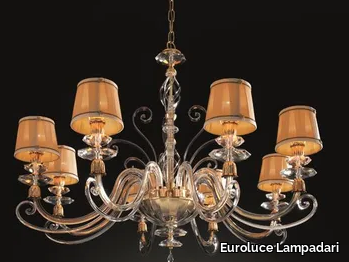 ALICANTE SATIN L8 SHADE - Chandelier with Swarovski® Crystals _ Euroluce Lampadari