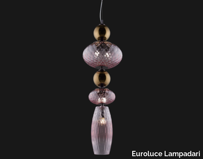 HARMONY BIG ROSALINE - LED Borosilicate glass pendant lamp _ Euroluce Lampadari