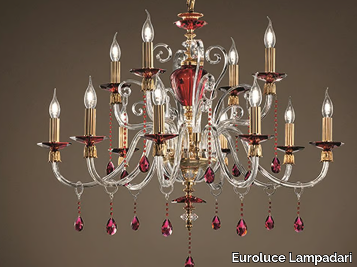 RUBINO ALICANTE L8+4 - Chandelier with Swarovski® Crystals _ Euroluce Lampadari