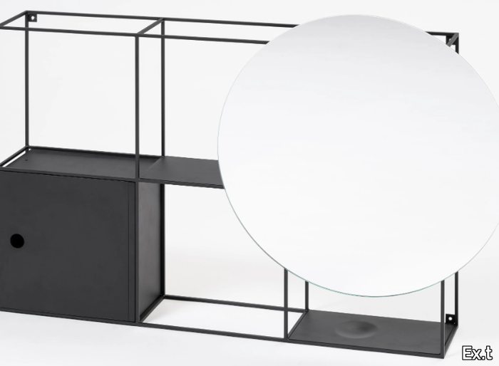 FELT SYSTEM - Suspended metal bathroom wall cabinet with mirror _ Ex.t