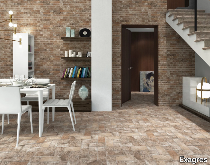 MANHATTAN MINK - Porcelain stoneware wall/floor tiles with brick effect _ Exagres