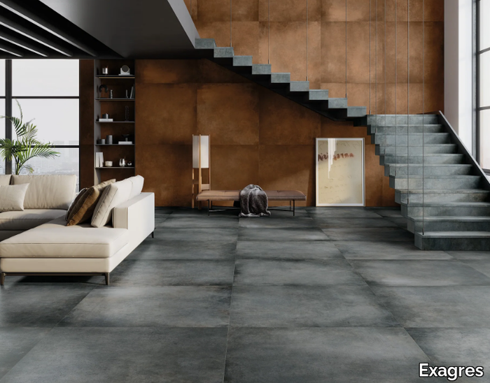 COSMOS STEEL - Porcelain stoneware wall/floor tiles with metal effect _ Exagres