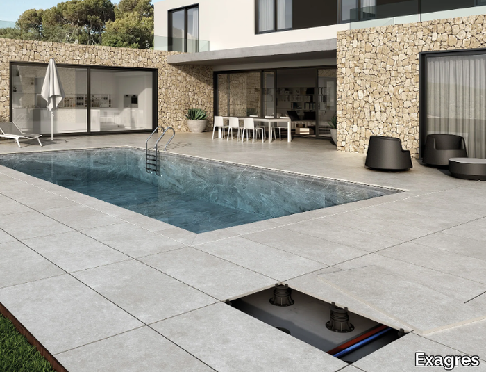 ARDENAS 20mm - Floating porcelain stoneware outdoor floor tiles with stone effect _ Exagres