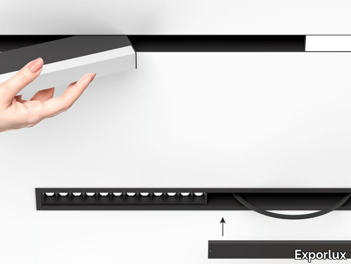 FLEXIBLE EN - Recessed aluminium track-Light _ Exporlux