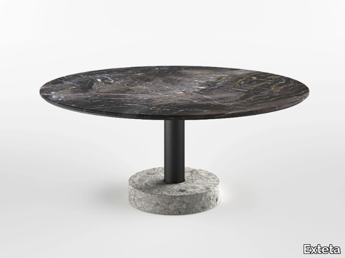 10TH BEAMS - Round marble table _ Exteta