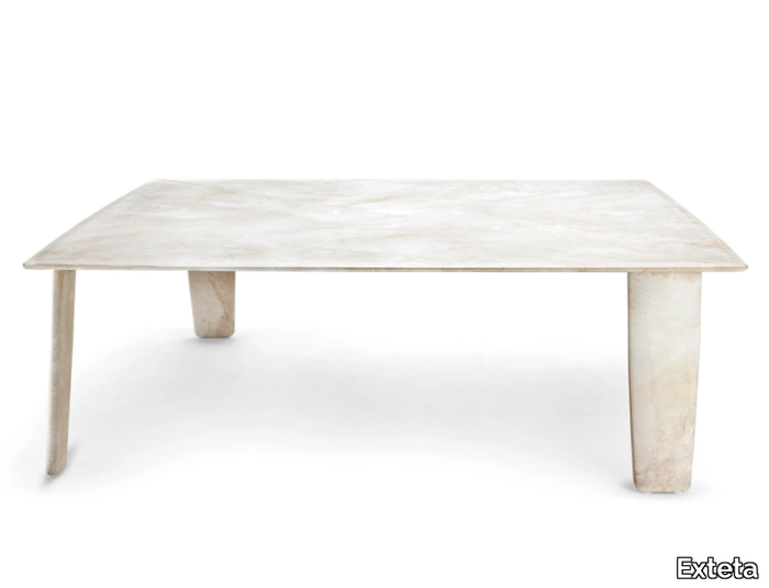 BISCUIT - Square marble garden table _ Exteta