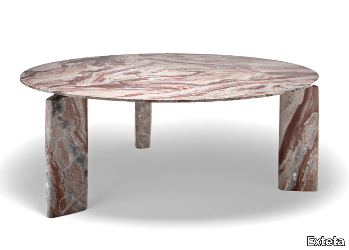 GIOTTO - Round Arabescato marble garden table _ Exteta