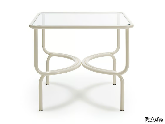 LOCUS SOLUS JACQUEMUS + EXTETA SPECIAL RE-EDITION - Glass and Stainless Steel garden table _ Exteta